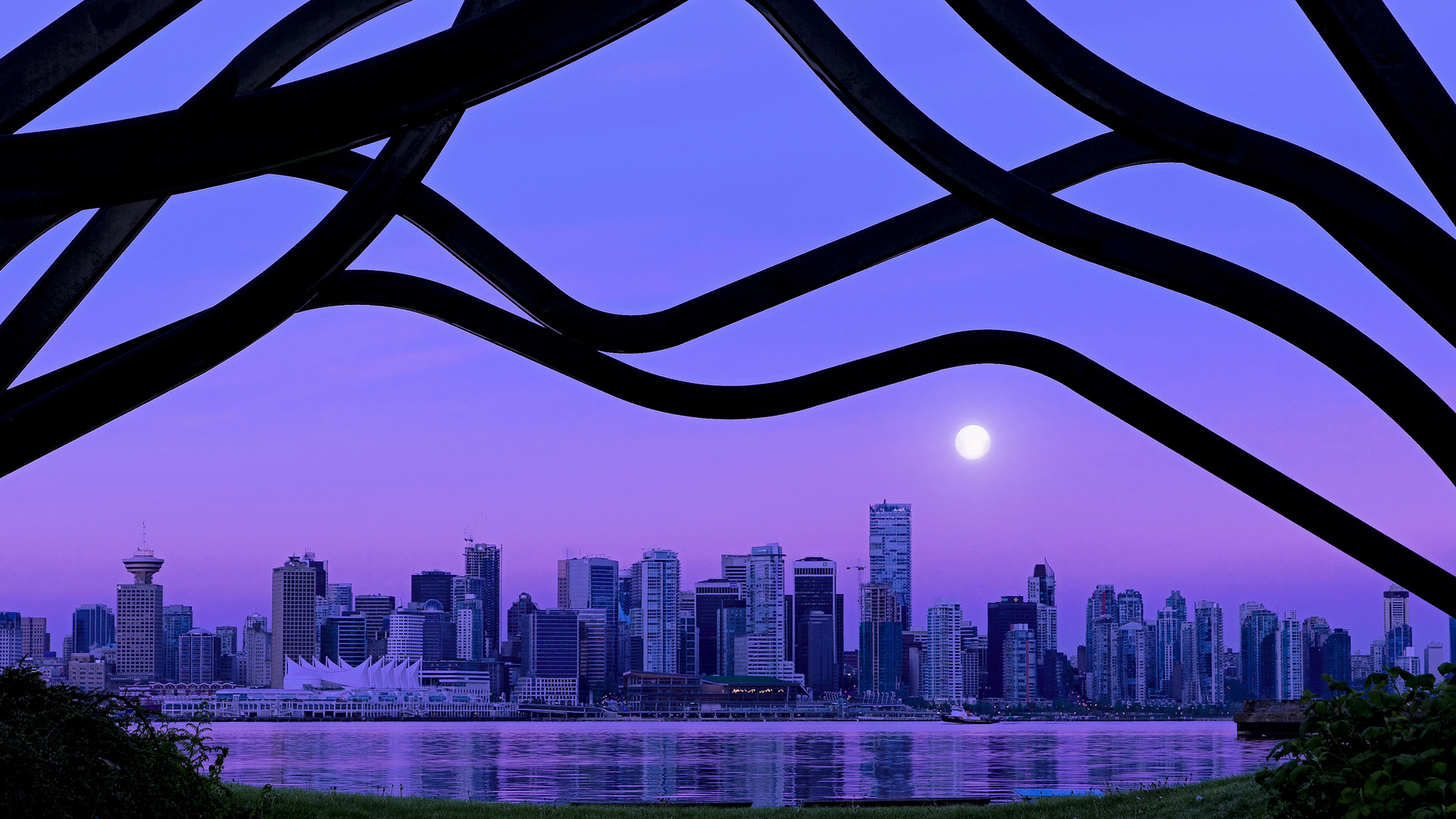 特色篮球元素融入城市夜景，营造文化氛围，篮球场夜景壁纸图片